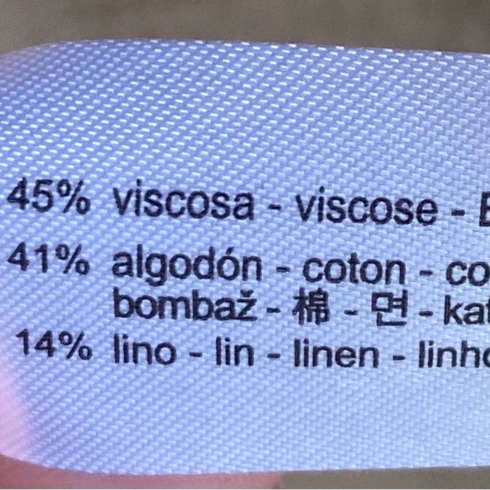 Zara Linen Blend Long Blazer Coat Oatmeal Oversized Dolman Sleeve SKU351 - Picture 8 of 9